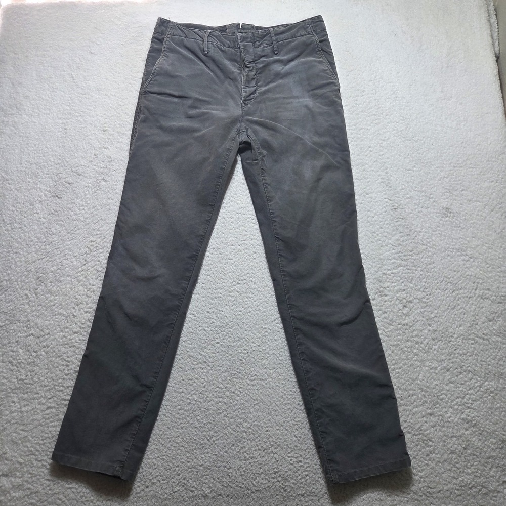 Incotex Mens Slim Fit Gray Cotton Slacks Casual Pants Size 32x31 Faded Durable